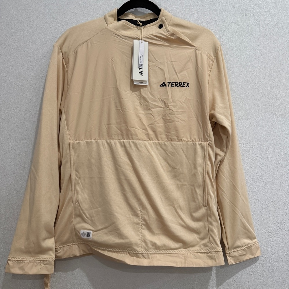 Adidas Terrex MTBR Midlayer Sweatshirt Sand Strata Beige HZ4254 Womens Medium
